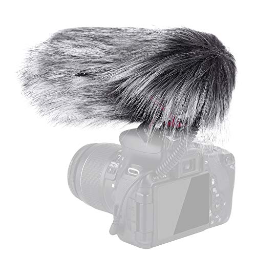 Comica CVM-MF2 Outdoor Microphone Furry Windscreen Muff Professional Wind Cover Compatible with CVM-V30 LITE Shotgun Video Microphone
