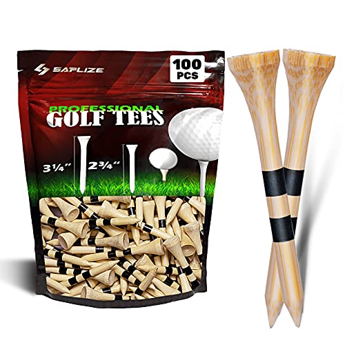 SAPLIZE Golf Tees Bamboo Tees, Pack of 100 (2-1/8