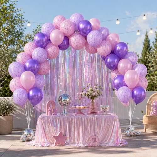 Image of Kpop Style Balloons 30Pcs 12inch Pink and Purple Print Latex Balloons