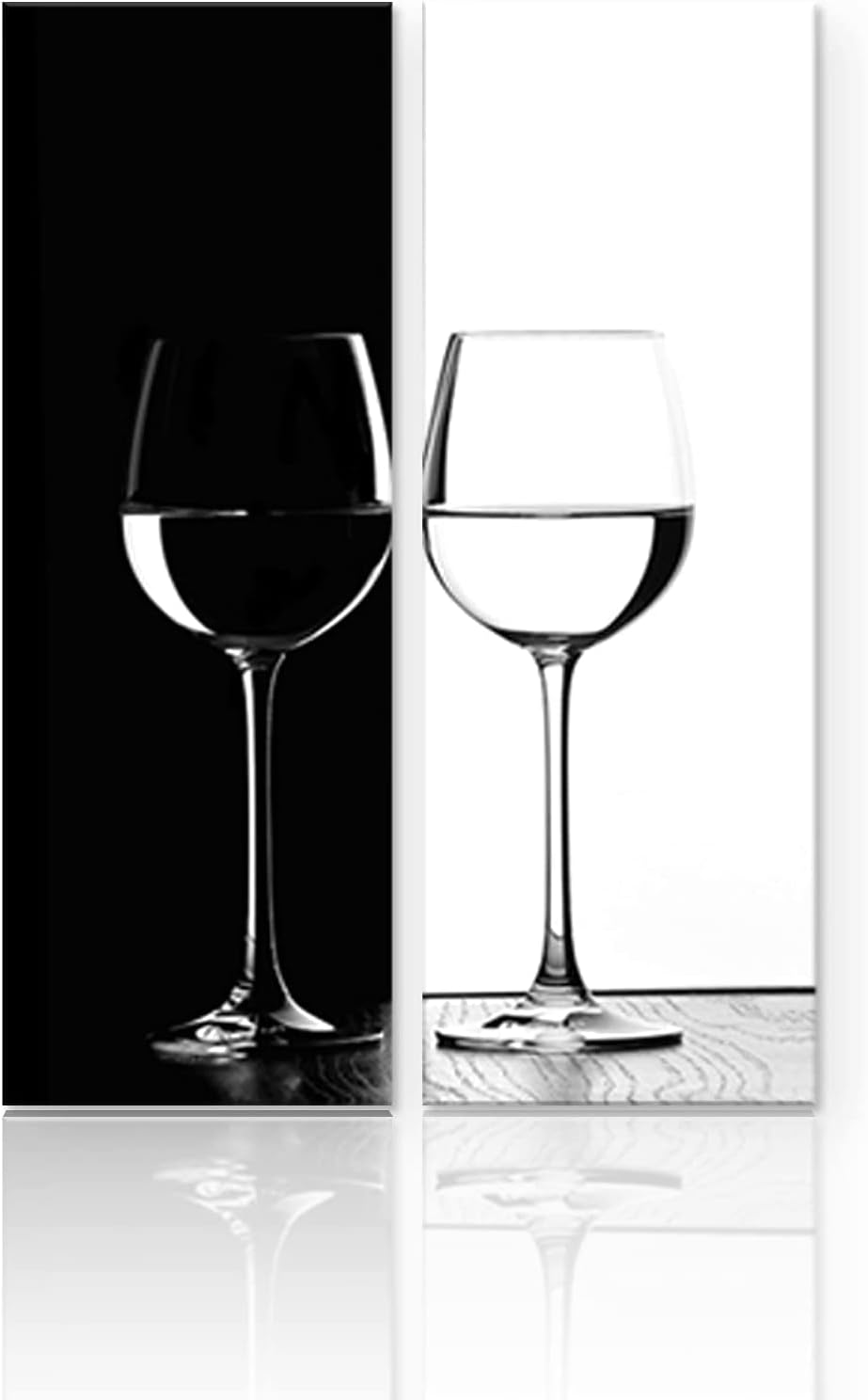 Black and White Wine Glass Wall Pictures for Kitchen Wine Cups Wall Decor Living Room Artwork Abstract Contemporary Bar Painting Canvas Prints Dining Room Table Desk Home Decorations 12x32” 2 Pieces 12 x 32 in x 2 Wine Glass