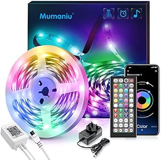 Mumaniu LED Strip Lights 5m RGB Colour Changing LED Strips with Remote and App Control, Led Lights for Bedroom Home Party Decoration