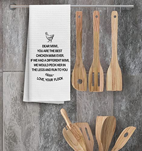 Tunw Best Chicken Mimi Ever Funny Best Grandma Soft And Absorbent Kitchen Towels Dishcloth,Farmhouse Chicken Hand Towels Dish Towels 16″×24″,Mother's Day Birthday Gift For Grandma,Chicken Loves Gifts #TOP1