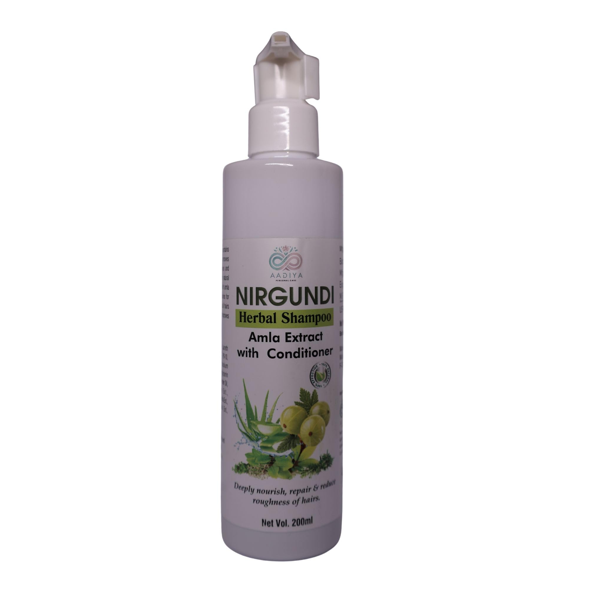 AADIYA PERSONAL CARE Nirgundi Herbal Shampoo with Amla Extract & Conditioner 200ml Nourishing & Repairing Hair Care
