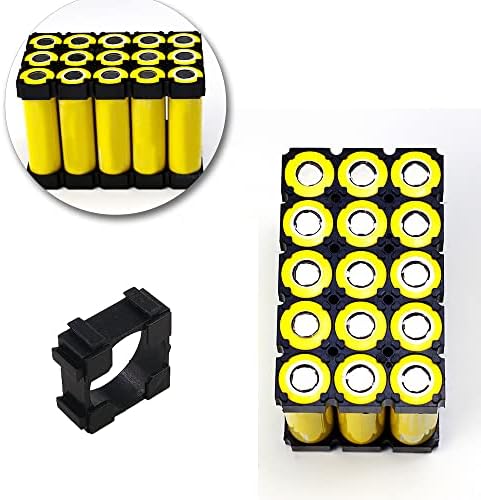 100 Pcs Li-ion Battery Holder Stand Plastic Mental Mini Cylindrical Battery Pack Bracket Lithium Cell Battery Holder for 18650 Li-ion Battery