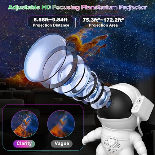 Image of Astronaut Galaxy Projector for Bedroom, HD Galaxy Light Projector with Timer and 360 Rotation, Planetarium Projector with 13 Film Discs and 9 Colors, Star Projector Gift for Kids