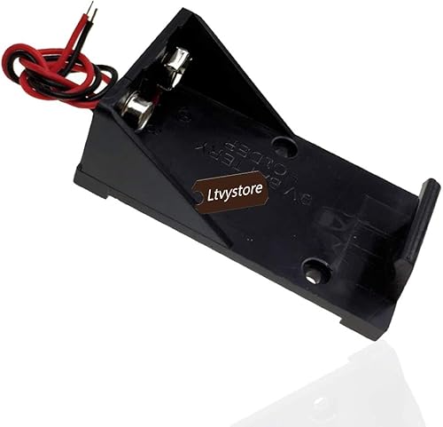 Miniatura 7 de Soporte de clip de batería de 9 V, negro, 12 piezas de una sola ranura ABS de 9 voltios, caja de contenedor, almacenamiento de baterías de plástico