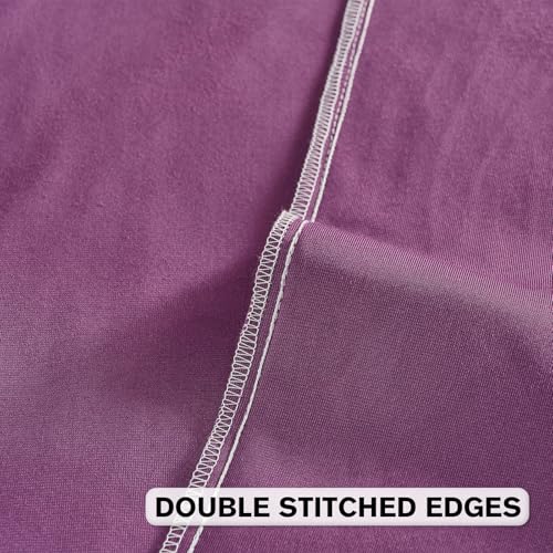Image of FUTEI Pack of 2 Velvet Throw Pillow Covers 20x20 Inch Soft Embossed Leaf-Relief Textured Decorative Cushion Cases Modern Natural Farmhouse Accent for Couch Bed Living Room, Purple