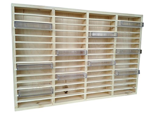 eCom Fabarius MC Regal für 60 Kassetten, Medienregal aus Holz (Kiefer), fertig montiert, Farbe Kiefer