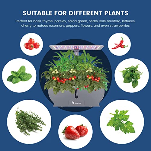Wattne 9Pods Hydroponics Growing System With Led Grow Light For Home Kitchen, Adjustable (7-23 Inches) Height, Automatic Timer Germination Kit For Vegetables & Fruits #TOP5