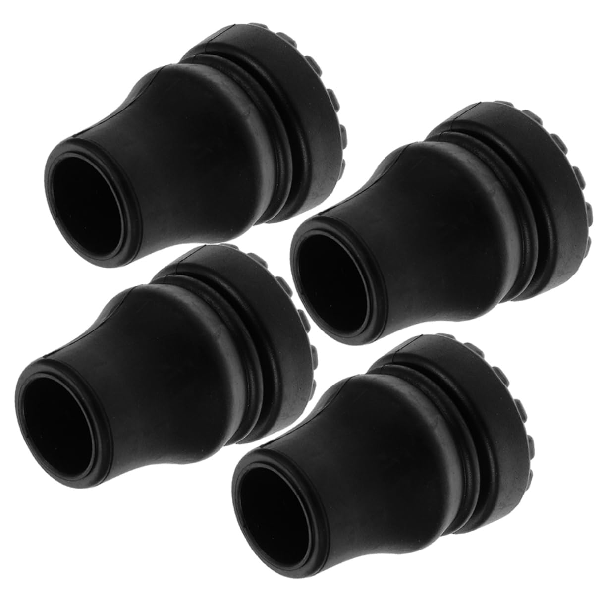 Gogogmee 4pcs Crutch Pads Standing Cane Tip Non-Slip Crutch Feet Tip Hiking Cane Tips Climbing Cane Foot Cover Cane Replacement Tips Crutch Tips Walking Stick Crutch Feet Sleeves Black PVC