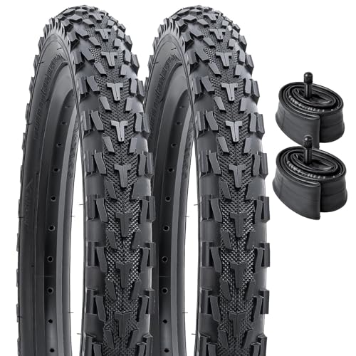 YunSCM 2本セット,16 2.40 タイヤ,16x2.40 64-305 自転車タイヤ + 16x2.10/2.50 チューブ 肉厚 米式バルブ32mm,Y-133