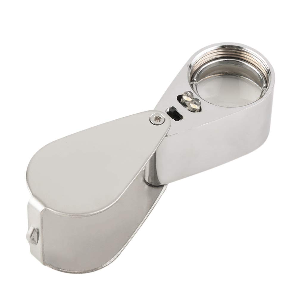 Loupe de bijoutier pliable 45x avec lumière LED