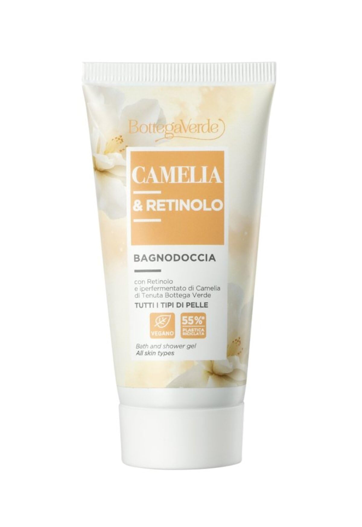 Bottega Verde - Cofanetto Regalo Camelia e Retinolo con Pochette, Bagnodoccia 50 ml e Burro Corpo 50 ml, Idea Regalo