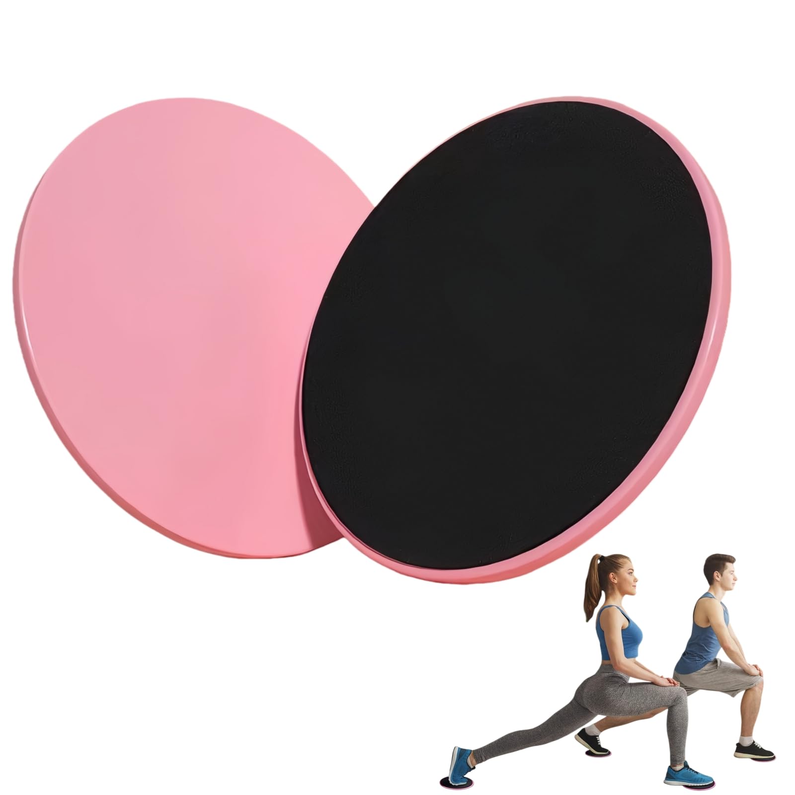 Xfopz 2Pcs 6.9" Core Sliding Discs - Dual Sided Workout Sliders for Carpet & Hardwood Floor - Home Ab Pads Exercise Equipment Fitness Sliders for Women and Men (Pink)