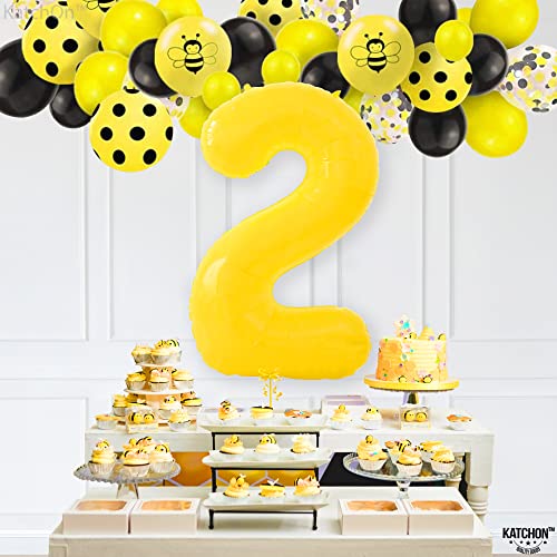 Image of KatchOn Yellow Number 2 Balloon 40 Inch 2nd Birthday Decorations for Boys