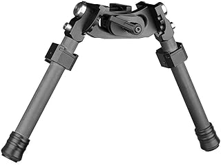 Tactical Carbon Fiber Swivel Bipod Heavy Duty Wide Stance Rifle Bipod Adjustable for Picatinny/Weaver Rail - bravovski