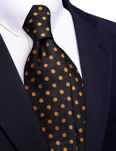 Image of Barry.Wang Silk Ties for Men Fun Necktie and Tie Clip Set for Wedding Party Business Formal Extra Long