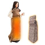 THANKO ヒーター内蔵おひとりさま用着るこたつ ダニ対策モード付きこたんぽ KTTK25CBW 電気毛布 着る毛布 歩ける ポケット 洗える コンパクト (KRKTTKSBW)