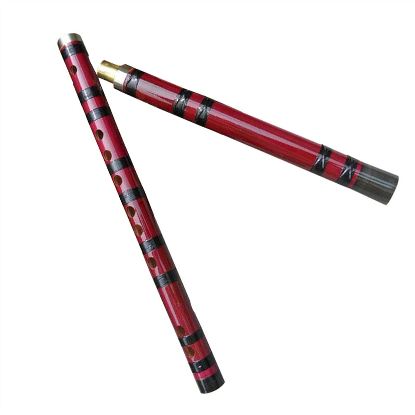 TSTS Flûte en Bambou À 2 Sections en Cuivre Blanc À Prise Unique Rouge Dizi Instrument À Vent Débutant Flûte Liée Professionnelle Flûte de Bambou (Color : D)