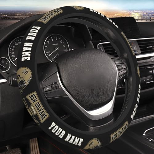 New Orleans Car Steering Wheel Cover Anti-Slip Elastic Custom Name