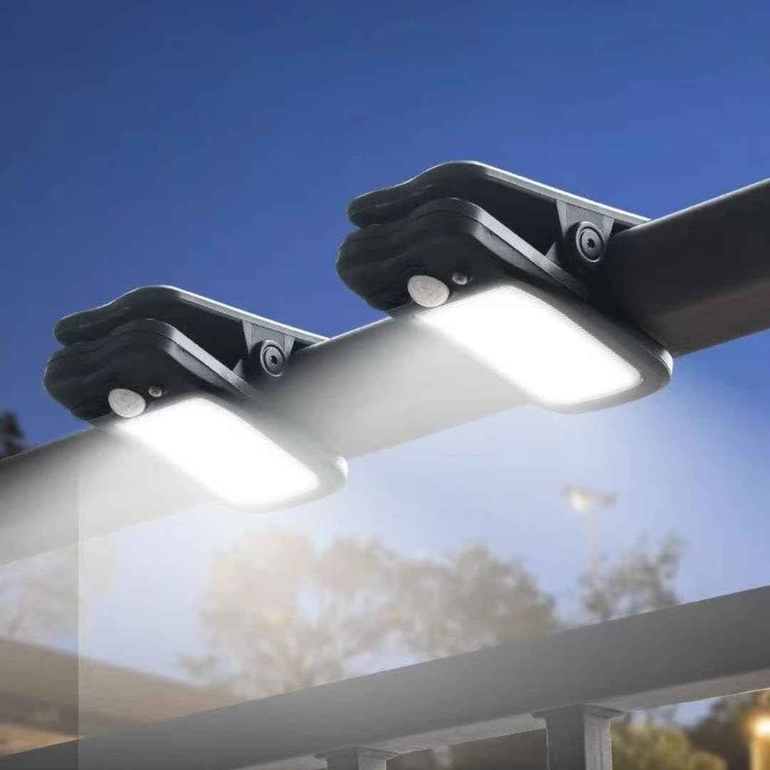 Clip on Solar Lights Outdoor, Waterproof IP65, 60 LEDs 500 Lumens