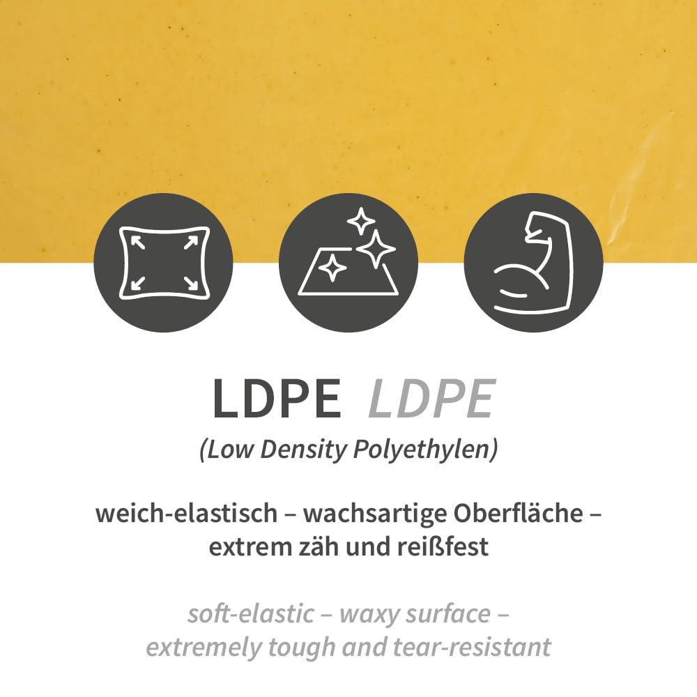90 Stück, Müllsäcke, FRANZ MENSCH, 240 l, gelb, LDPE, 40my, reißfest, Rolle | Light, 135 x 115 cm, Abfallsack, Müllbeutel, Mülltüten, Abfallbeutel, trash bags, Hausmüll, Gewerbe, Reinigung