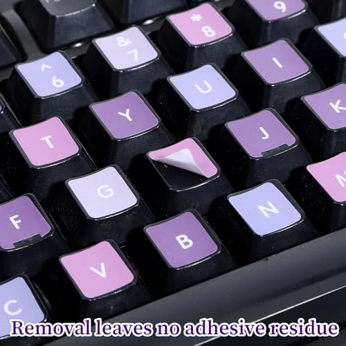 2 unidades de stickers para teclado inglés morado miniatura 3