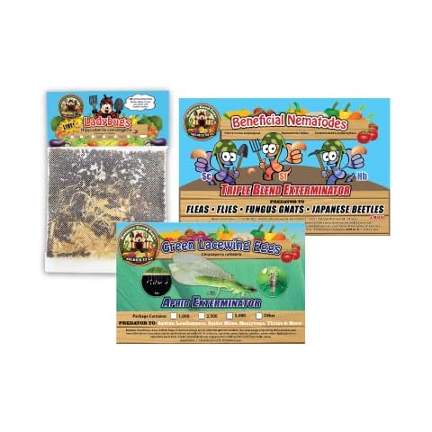 General Predator Garden Pack 1,500 Ladybugs Plus 1,000 Lacewing Eggs Plus 5 Million Hb/Sc/Sf Nematodes Cover