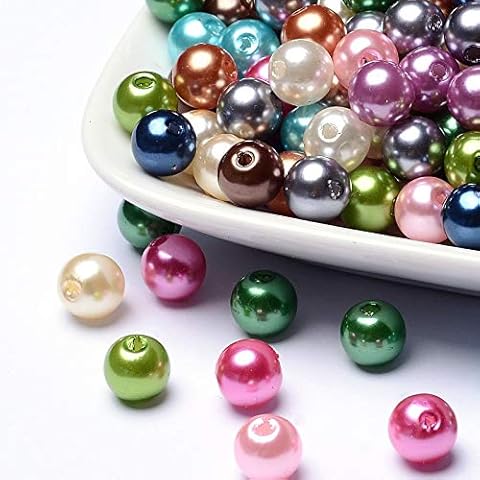 Multicolor Assorted Acrylic Plastic Round Pearl Beads for Jewelry Making, Crafts, Bracelets, Rosary (8mm) Cover