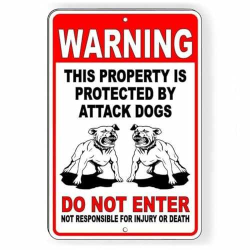 �x���T�C�� Protected By Attack Dogs Do Not Enter Security ���^�� �s�b�g�u�� ���^���T�C�� �T�C��&�v���[�N �z�[���f�R���[�V���� 12x8�C���`/30x20cm