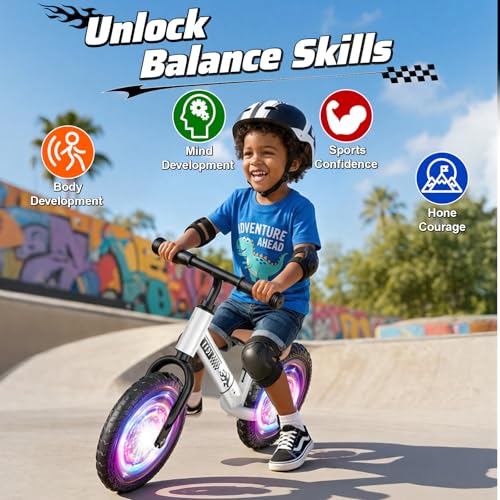 Toddler Balance Bike with Light-Up Wheels