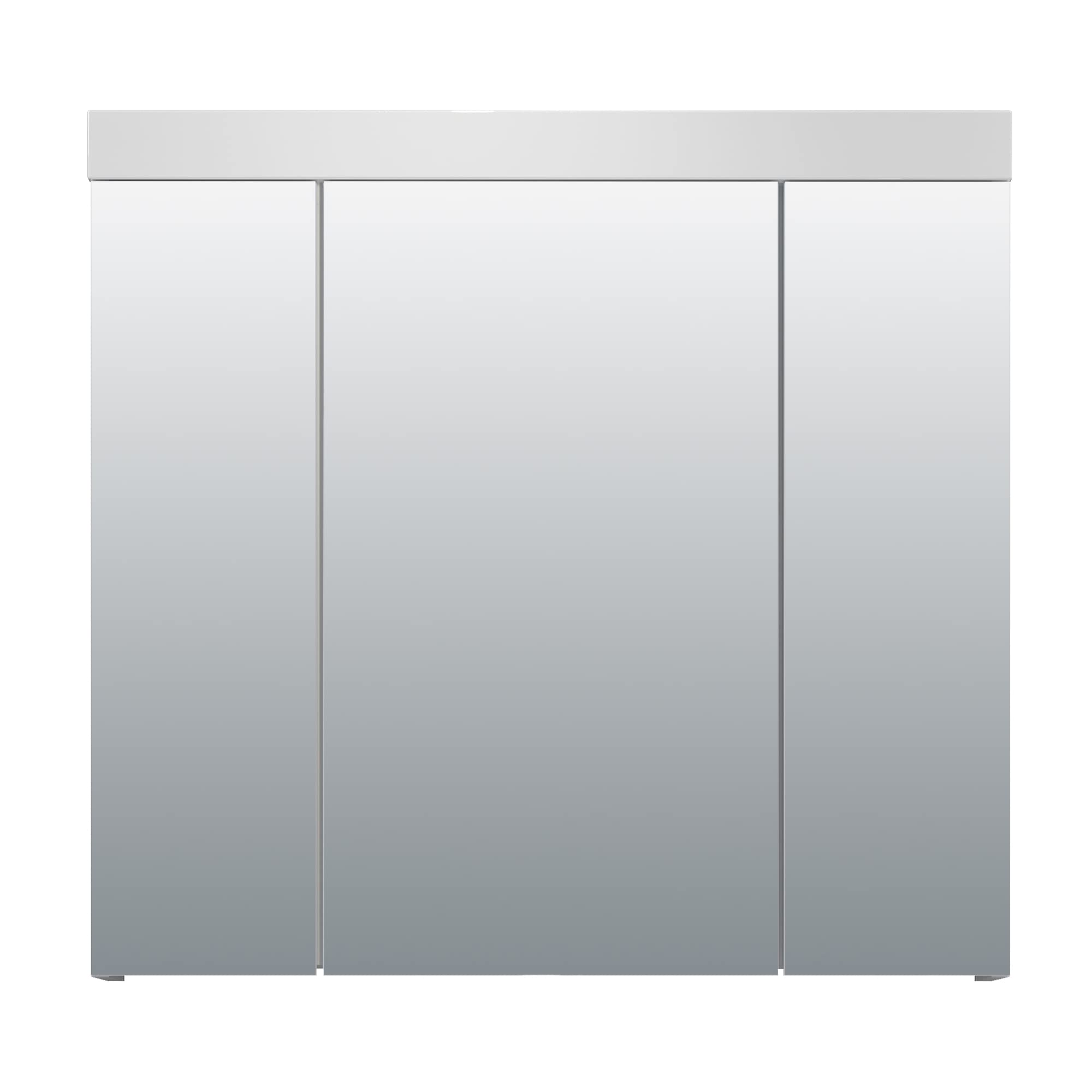 TrendTeam Smart Living Devon Spiegelschrank – Weiß, 3-türig, 80 x 75 x 16 cm