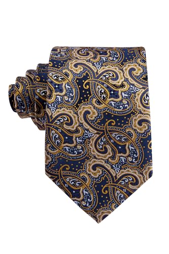 Image of HISDERN Ties for Men Paisley Floral Mens Ties and Pocket Square Cufflinks Set Classic Business Necktie Handkerchief