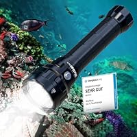 Wurkkos DL70 Tauchlampe, 13.000 Lumen Tauchen Taschenlampe, 4*XHP50.2 LEDs Unterwasser Taschenlampe, Super Hell Tauchlampe mit 2 * 5000 mAh Wiederaufladbares Akku und Ladegerät