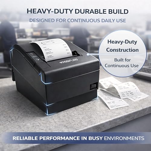 Image of 80mm Thermal Receipt Printer PSF811-UEWB | USB+LAN + WiFi+ BT | Heavy Duty Auto Cutter | Fast Billing Printer for Restaurant, Retail, POS, KOT & Token Printing (PSF811-(USB+LAN+WiFi+BT))