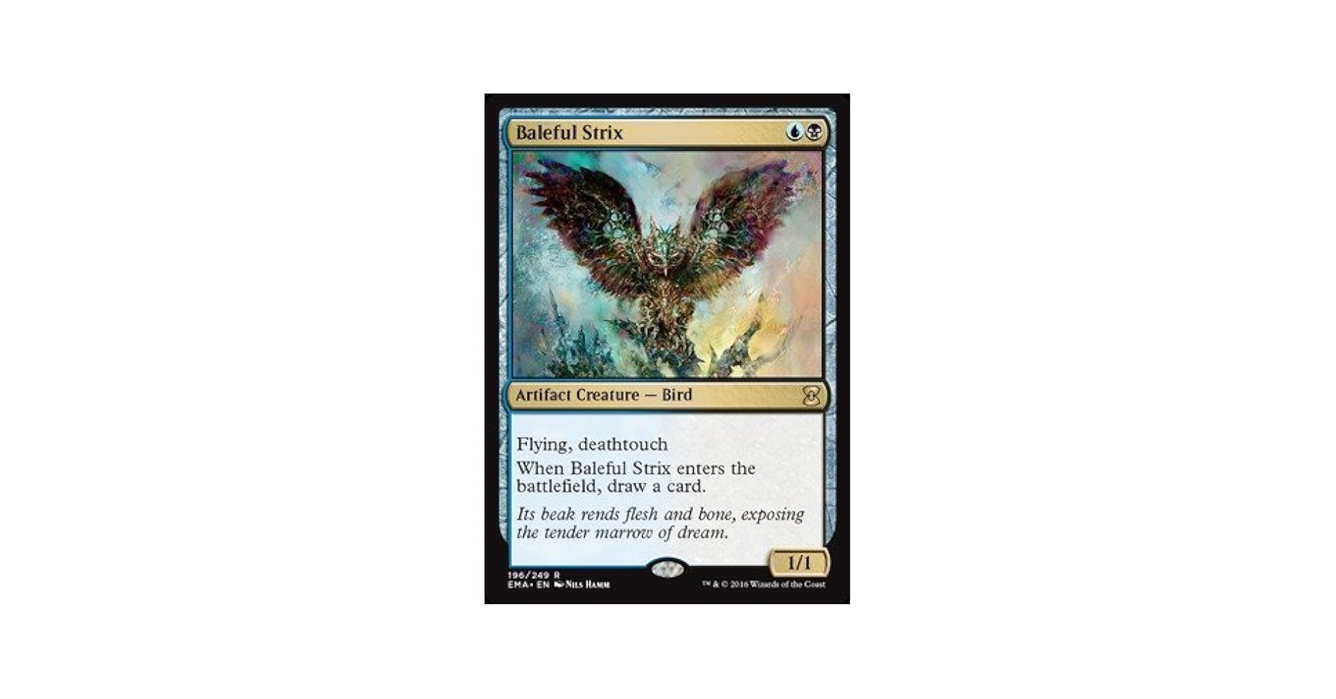 mtg Baleful Strix プレイマット Baleful Strix Playmat - Original Magic Art