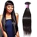 Unice 8A Brazilian Straight Virgin Hair 1 Bundle Unprocessed Human Hair Extensions Weave Natural Color (20, 1B color)