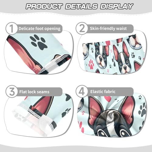 Toddler Girls Leggings Printed Yoga Pants Leggings Dog Head Footprint for Kids3