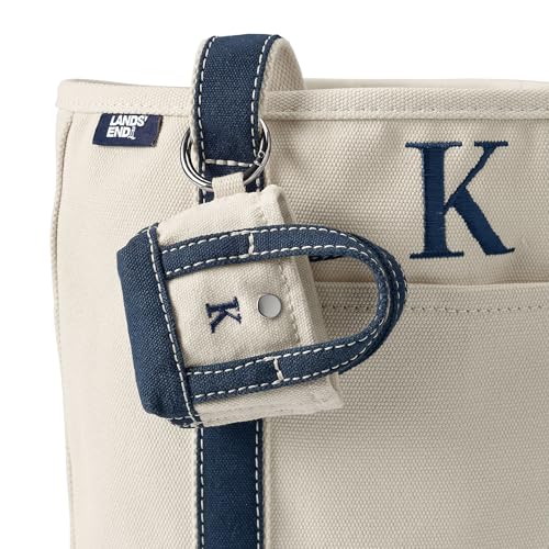 Lands' End Tote Micro Canvas Natural Navy miniatura 3