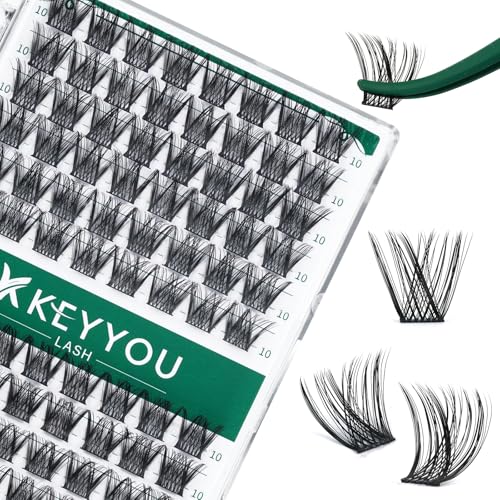 Image of KEYYOU Lash Clusters Individual Lashes Natural Wispy C Curl 10mm Y01