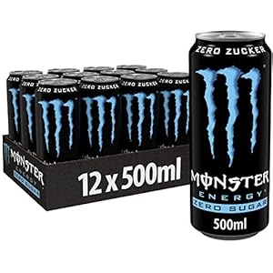 Monster Energy Zero Sugar, 12×500 ml, Einweg-Dose, mit klassischem Energy-Geschmack und Zero Zucker