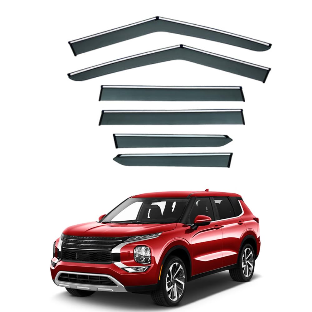 QOEMRHELT 4pc Set In-Channel Wind Deflectors, for Outlander 2022-2026 Window Visors Rain Guards Vent Visors Rain & Sun Protection,Car Accessories,6PCS