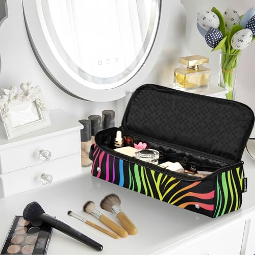Organizador Portátil para Herramientas de Estilizado del Cabello con Estampado Abstracto Arcoíris y Cebra, con Alfombra Resistente al Calor para Planchas, Rizadores y Otros Accesorios miniatura 7