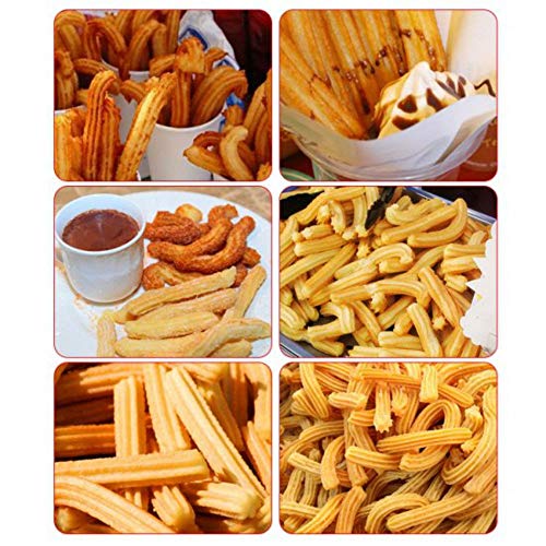 Churreras Churros Filler Maker Machine Stainless Steel Commercial Manual Spanish Churro Maker Doughnut Machine with 1 solid mould 2 hollow abrasives and 1handle (10L/22LB)