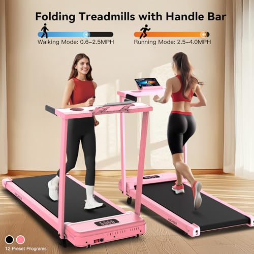 Image of FUNMILY 3.5HP Walking Pad Incline Treadmill with Desk & Handle Bar, Heavy Duty 350 lbs Weight Capacity Portable Treadmill for Home and Office, Remote Control & LED Display