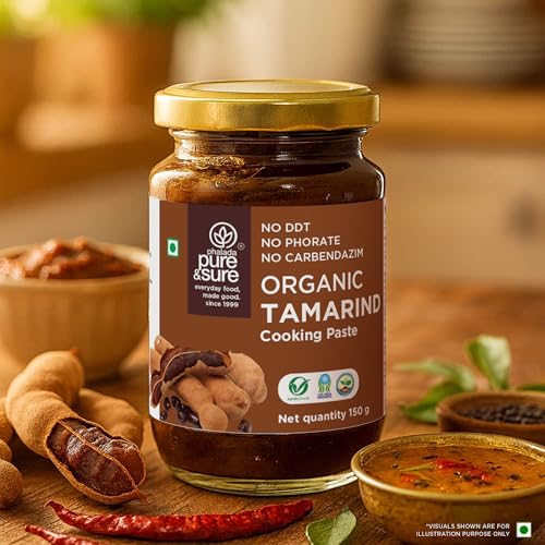Image of Pure & Sure Organic Tamarind (Imli) Paste 150G | 100% Fresh Imli Chutney | Naturally Processed & Thick | Homemade Taste & Quality for Cooking | No Additives & Chemical