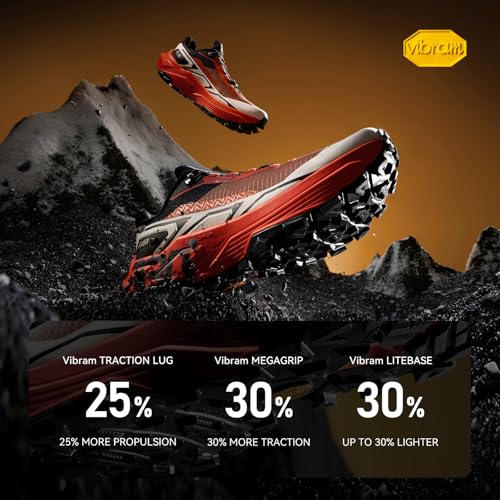 Image of Fuga EX330 Men's Trail Running Shoes, Comfortable Ultra-Long Distance Trail Running Shoes with High-Rebound and Cushion, Lightweight Breathable Non Slip Mountain Trail Shoes for Diverse Terrain