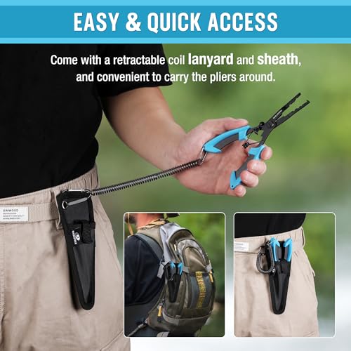 Image of Mossy Oak Fishing Tools Kit- Fishing Plier, Fish Lip Gripper, Multifunctional Fishing Hook Remover with Lanyards Sheath, Saltwater Resistant Fishing Accessories & Equipment, Fishing Gifts for Men
