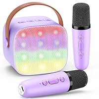 Dislocati Toys for 3-12 Year Old Girls,Kids Microphone Birthday Presents Girls 3-12 Year Old Gifts Wireless Bluetooth Speaker Karaoke Machine 2 Microphones for Kids Karaoke