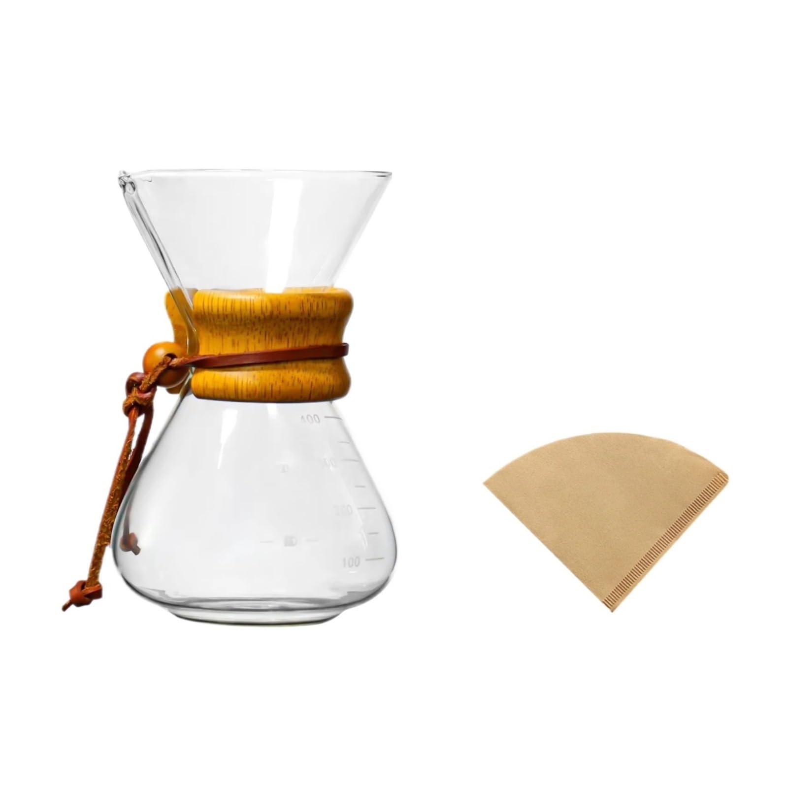 Taza De Filtro De Café Hecha A Mano, Cafetera For El Hogar, De Vidrio, Cafetera De Elaboración Por Goteo, 400M/600ML(400mlR with Paper)